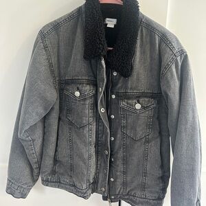 Forever 21 Black and Gray Denim Jacket